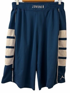 Jordan Navy Blue Basketball Shorts with white Stripe Panels